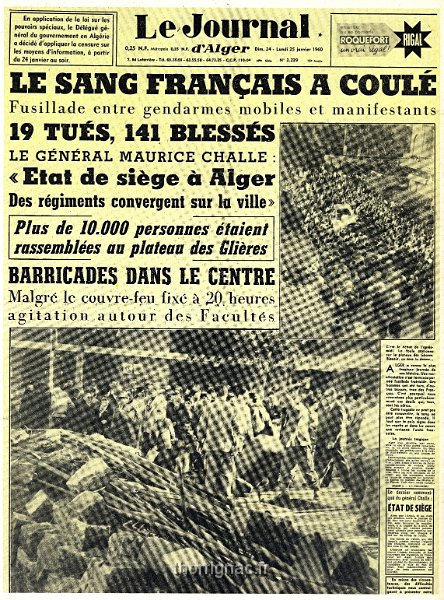 Le journal d Alger 24 et 25 janvier 1960.jpg - Le journal d Alger 24 et 25 janvier 1960